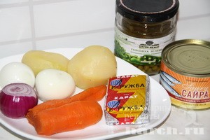 salat s ribnimy konservami i goroshkom morskoy korol_2