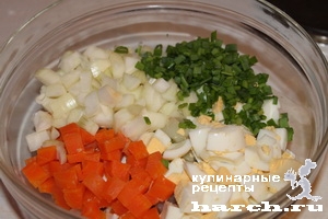 Бергенский салат из сельди с малосольной семгой
