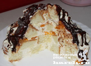 Бисквитный торт со сметанно-творожным кремом "Нежность"