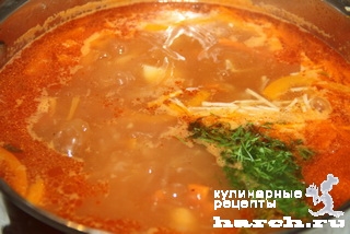 Фасолевый суп с мясом и квашеной капустой