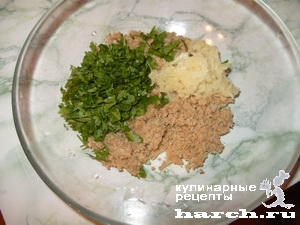 Грузинская закуска из говядины с баклажанами "Ачечили"