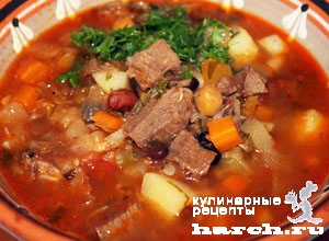 Густой овощной суп с мясом и бобовыми "Харира"