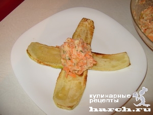 Конвертики из кабачков с морковно-сырной пастой