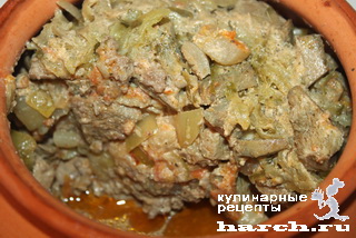 Куриная печень с картофелем в горшочке по-калачеевски