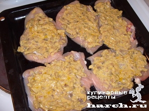 Куриное филе с грибами под сыром "Преображенское"