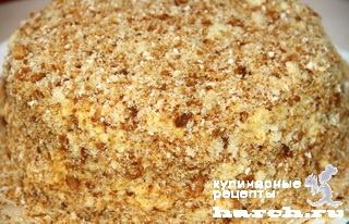 Медовый торт с творожным кремом "Пуховик"
