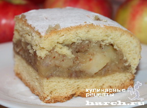 Песочный пирог с яблоками по-польски