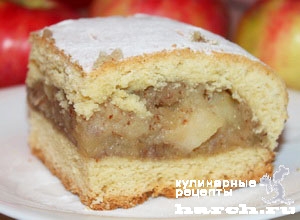 Песочный пирог с яблоками по-польски