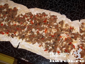 Пирог из лаваша с мясным фаршем