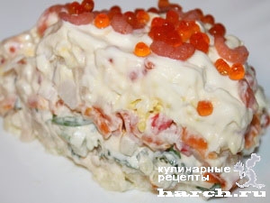 Рыбный салат-торт "Нептун"
