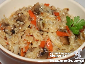 Рис с капустой и грибами