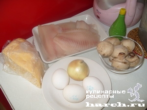 Рулетики из тилапии с грибами и сыром в яйце
