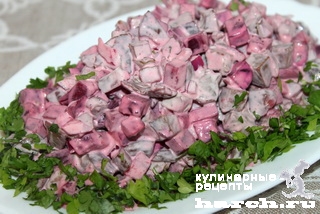 Салат из говяжьей печени со свеклой "Саломея"