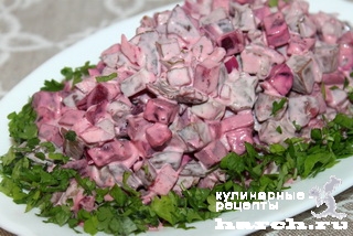 Салат из говяжьей печени со свеклой "Саломея"
