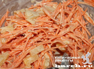 Салат из моркови с ананасом "Легкий"