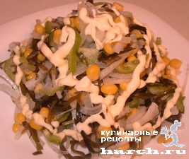 Салат из морской капусты с кукурузой "Сахалин"