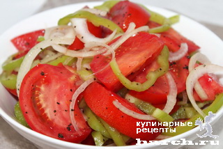 Салат из помидоров с луком и сладким перцем "Шакароб"