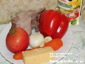 Салат из свинины с гранатом "Елисейский"