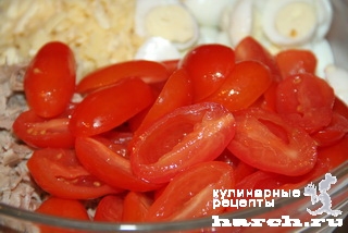 Салат со свининой, помидорами и сыром "Полковник"