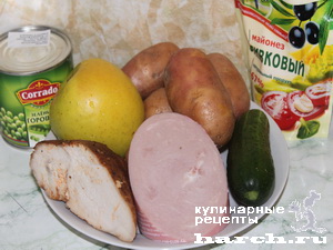 Салат куриный с ветчиной "Чешский"