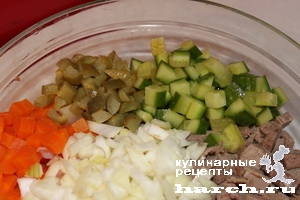 Салат с отварным языком "Русь"