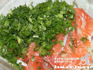 Салат с красной рыбой "Амурский"