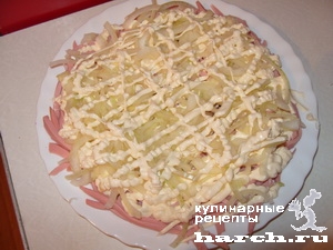 Салат с вареной колбасой "Сугроб"