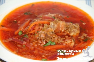 Суп с говядиной, гречкой и свеклой "Новинка"