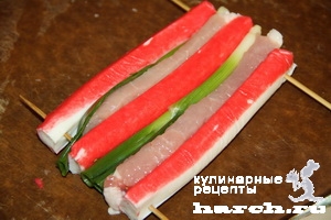 Закусочные корейские коврики с крабовыми палочками