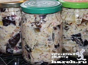 баклажаны с грибами на зиму с майонезом и чесноком рецепт приготовления | Дзен