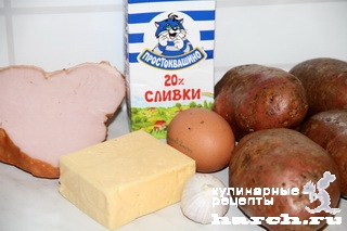 Фаршированный картофель "Карбонара"