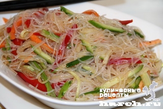 Салат Фунчоза с овощами по-корейски рецепт фото пошагово и видео