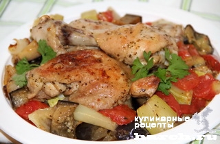 Курица, запеченная с овощами по-сицилийски