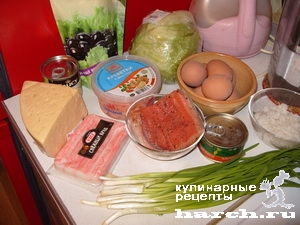 Ингредиенты для «Салат со шпротами и горошком»: