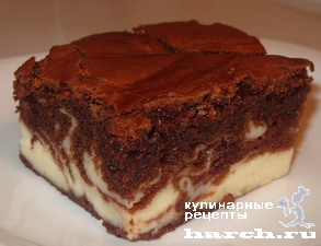 Шоколадное пирожное с творогом и сгущенкой "День и ночь"