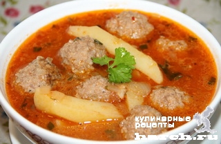 Томатный суп с тефтелями "Альбондигас"